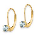 thumbnail image 2 of 14K Yellow Gold Aquamarine Earrings - March, 2 of 2