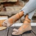 thumbnail image 4 of Domuza Mary Jane Shoes Women Slip on Dressy Ballerina Flats Shoes for Women 2026 Soft Non-Slip Shoes for Office Casual Work Khaki 8（EU-40）, 4 of 6