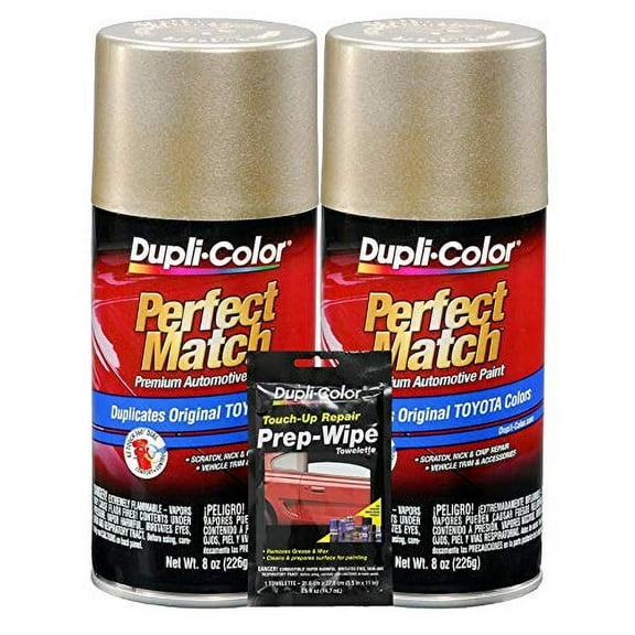 Dupli-Color BTY1610 Exact-Match Automotive Paint Matches Toyota Desert Sand Mica - 8 oz, Bundles Prep Wipe (3 Items)