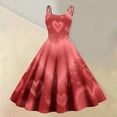 thumbnail image 2 of Valentines Day Sleeveless Vintage Fit Dress with Heart Print Pattern Casual A-line Dresses Red S, 2 of 5
