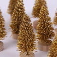thumbnail image 4 of Save! 12Pcs Mini Christmas Tree Desktop Christmas Tree Model Snow Sisal Trees with Wood Base, 4 of 9