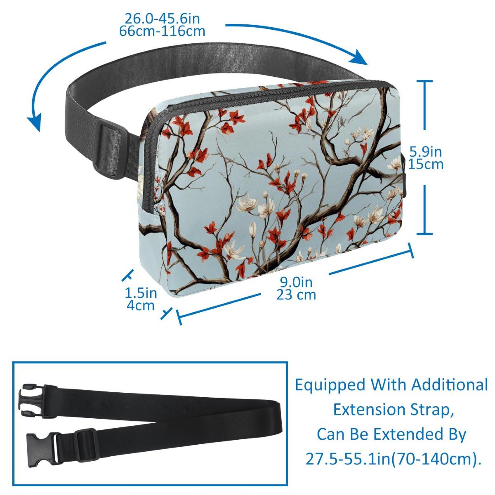 Tree Running Belt Fanny Packs Waist Packs with Extension Strap Unisex Lightweight Adjustable