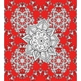 thumbnail image 3 of Mandala Duvet Cover Set, Design Pattern Doodles Mandala Style Flowers Illustration, Decorative 2 Piece Bedding Set with 1 Pillow Shams, Twin Size, Scarlet White Black, by Ambesonne, 3 of 3