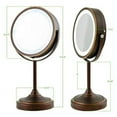 thumbnail image 7 of OVENTE 7" Rechargeable Lighted Tabletop Makeup Mirror with 1X/7X Magnification, Double Sided Magnifying Vanity Mirror, 360° Swivel Design, LED White Light and USB Plug, Antique Bronze MCTR70ABZ1X7X, 7 of 7