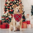thumbnail image 2 of Pañuelos para perros ADOGGYGO, borlas a cuadros, Navidad, XL, 53 cm, 2 of 6