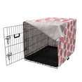 thumbnail image 3 of Modern Dog Crate Cover, Futuristic Memphis Style Abstract Geometric Circles of Dots Avant-garde, Easy to Use Pet Kennel Cover Small Dogs Puppies Kittens, 7 Sizes, Coral Pink and Grey, by Ambesonne, 3 of 6