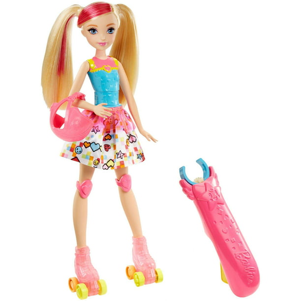 rammelaar Grijp Vlek Barbie Video Game Hero Light-Up Skates Barbie Doll - Walmart.com