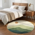 thumbnail image 4 of RUG ROBOT 4ft Round Rugs, Modern Area Rug for Living Room, Non-Slip Washable Rug with Nature Inspired Design for Bedroom, Dining Room, Stylish Indoor Circular Abstract Rug Home Decor, Green, 4 of 13