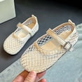 thumbnail image 2 of Yuncity Toddler Girl Sandals Solid Color Close Toe Soft Sole Buckle Mesh Lightweight Summer Breathable Leisure Outdoor Daily Wear Girl's Sandal Size 2.5-3 Years Beige, 2 of 8