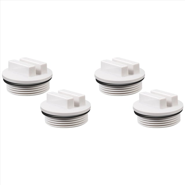 Tapón de Piscina de 1,5 Pulgadas Tapón de Línea de Retorno de Piscina Roscado Tapón de Expansión de Invierno con Anillo para Accesorios de Piscina, 4 Piezas