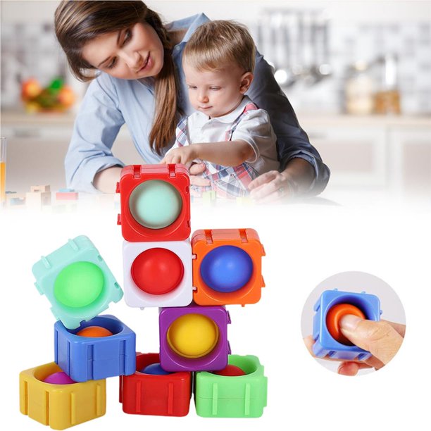 Vogacara Juguete de bloques de construcción de burbujas de presión, juguetes educativos para autismo, necesidades especiales, aliviador de estrés, Juguetes Educativos Vogacara FN006333-00