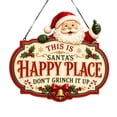 thumbnail image 3 of Vintage Christmas Character Wooden Hanging Sign, Farmhouse‑Inspired Christmas Front Door Decor Piece, 3D Embossed Scarfed Snowman Happy Place Plaque, 3 of 4