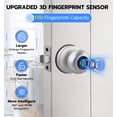 thumbnail image 2 of Anweller Smart Door Knob with Lock, Fingerprint Biometric Keyless Entry Electronic Digital Bluetooth App Control Door Lock for Bedroom Interior Apartment Garage Front Door - Silver, 2 of 6