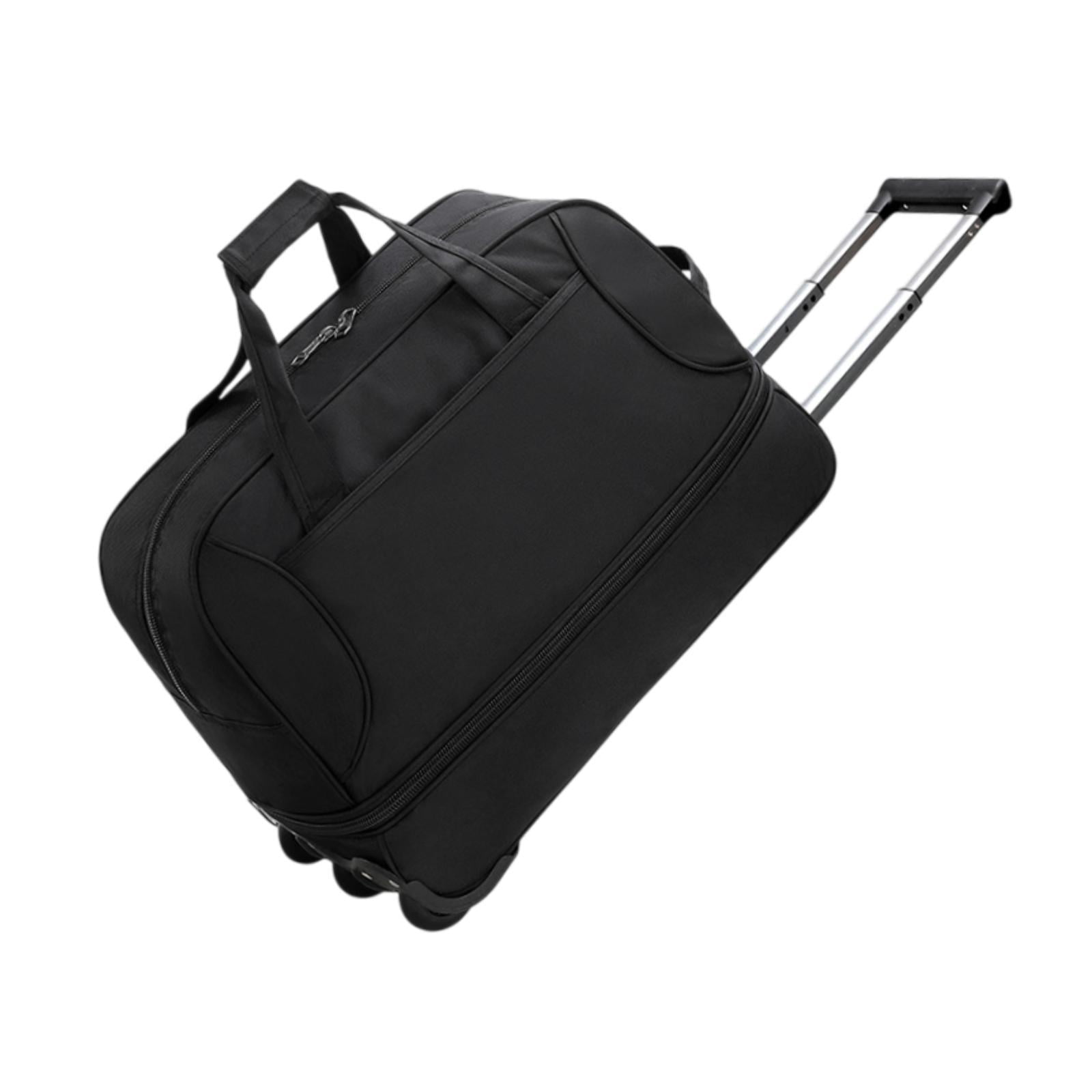 Wzmzjy Rolling Duffel Bag with Wheels Handbag Multifunctional Large Capacity Storage Black