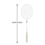 ZJ Full Carbon Fiber White Badminton Racket, 4U, <32lbs, Highly Flexible Middle Shaft, for Training & Competition, Men's and Women's Sports, Simple and Generous Design Concept