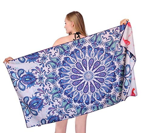 Microfiber Sand Free Beach Towel Blanket-Quick Fast Dry Super Absorbent Lightweight Thin Towel for Travel Pool Swimming Bath Camping Yoga Gym Sports Idea Paisley Mandala with Flamingo Microfiber Sand Free Beach Towel Blanket-Quick Fast Dry Super Absorbent Lightweight Thin Towel for Travel Pool Swimming Bath Camping Yoga Gym Sports Idea Paisley Mandala with Flamingo