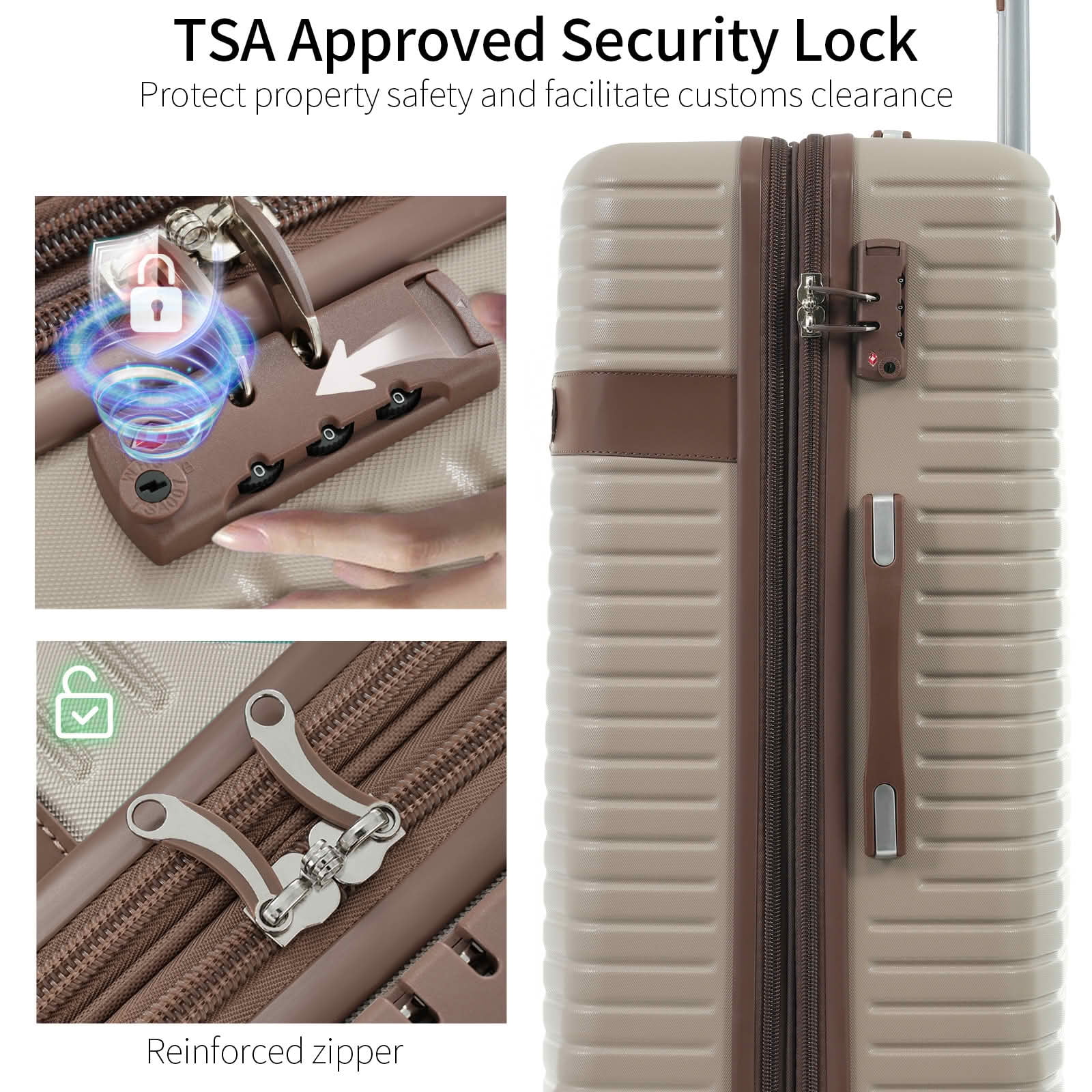 MAYEERTY 16/20/24/28 Inch 4 Pack Travel Luggage Set, ABS Hardshell Expandable Suitcase with Spinner Wheels, TSA Lock and 4 Packing Cubes