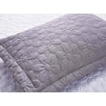 thumbnail image 4 of Set of 2 Pillow Shams Standard Size Floral Quilted - Perfect for Bedding Decor (Grey), 4 of 6