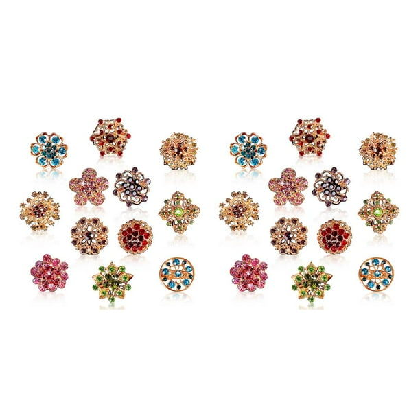 Guardurnaity 12Pcs Small Brooches Hollow Bridal Jewelry Accessories Alloy Personality Pin Accessories Travel Party Dinner Prom Fashion 2piezas