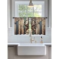 thumbnail image 3 of Country Star Sheer Curtains 45 inches Long, Farmhouse Texas Star Shabby Wood Grain Light Filtering Sheer Window Curtains Rod Pocket Voile Drapes for Bedroom Living Room, 52"W x 45"L 2 Panels, 3 of 7