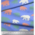 thumbnail image 2 of Soimoi Blue Cotton Jersey Fabric Colorful Polar Bear Animal Printed Craft Fabric by the Yard 58 Inch Wide, 2 of 3