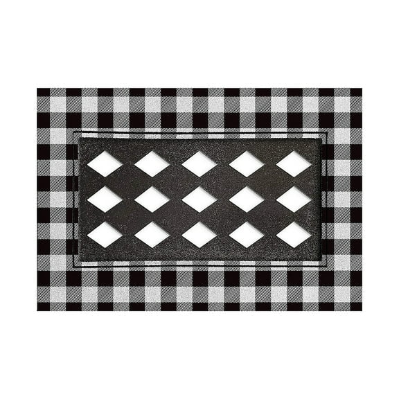 Black and White Buffalo Check Flocked Sassafras Mat Tray