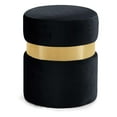 thumbnail image 1 of Meridian Furniture Hailey Ottomane/tabouret Contemporain en Velours, Noir, 1 of 8