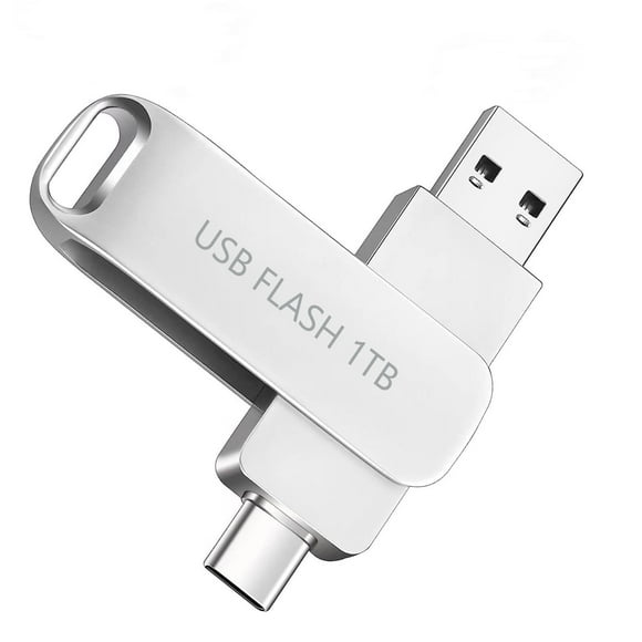 Clé USB 1 To - Clé USB 2 en 1 avec Port USB et Type-C - Compatible avec Ordinateurs Portables PC Transfert de Données
