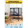thumbnail image 3 of Multi Level Small Animal Cage with Ramp and Storage Shelf, Metal Ferret Habitat for Hamster Chinchilla Rabbit Guinea Pig Hedgehog, Removable Tray and Rolling Casters, 3 of 8