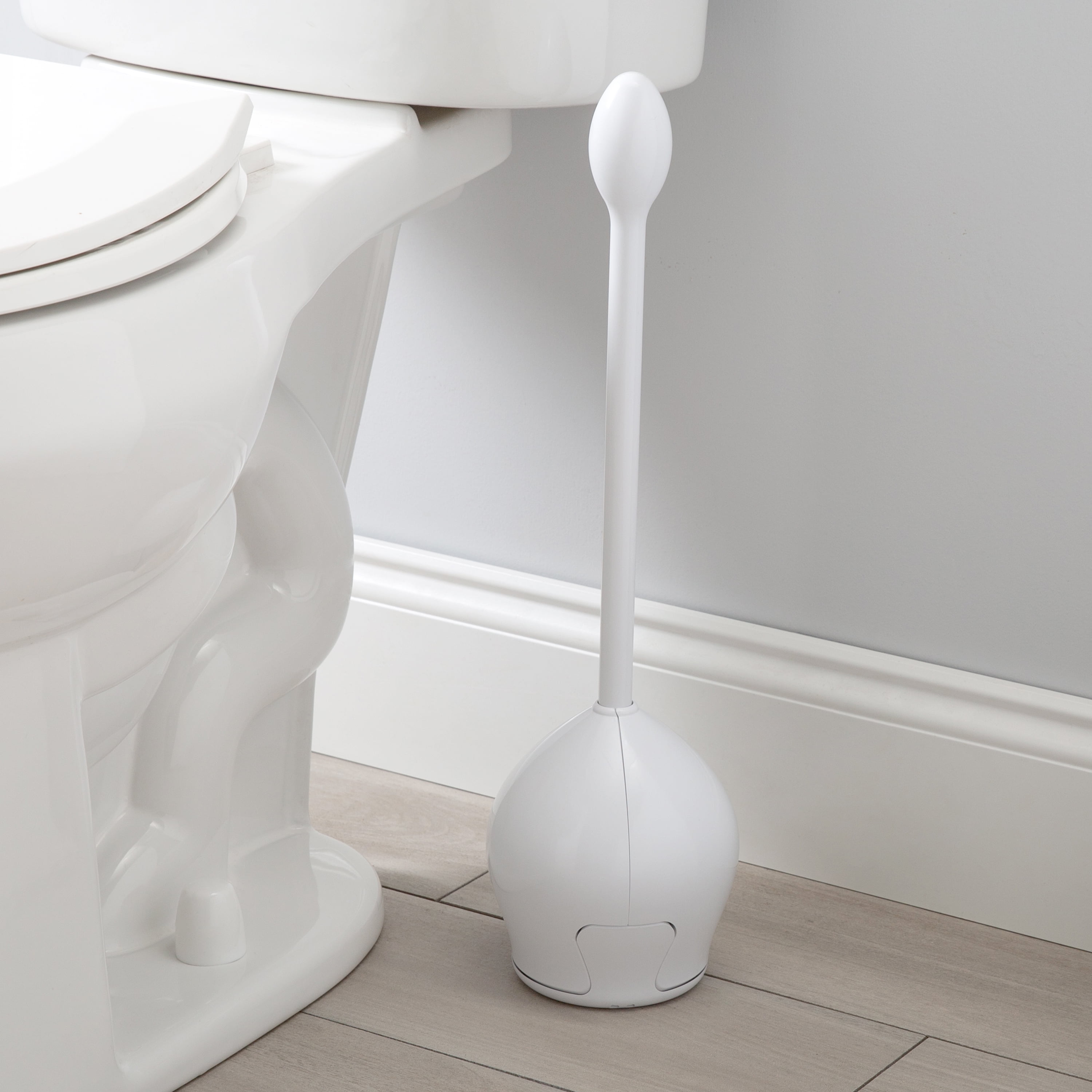 Bath Bliss Tulip Toilet Bowl Brush in White with 2 Pack Replacement Brushes