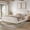 Beige, variant on Christopher Knight Home King Size Bed Frame With Linen Upholstered Curved Headboard, Solid Wood Legs, Beige