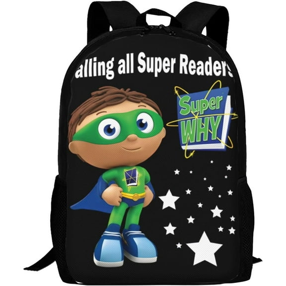 Cartoon Backpacks Super Anime Why! Adjustable Funny Laptop Backpack Double Shoulder Bag for Women Men Climbing Shopping Work