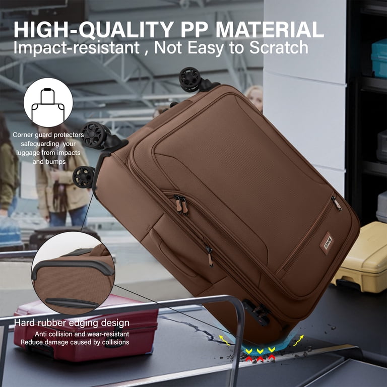 28 Inch Large Softside Checked Luggage,Expandable Soft Shell