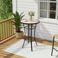 thumbnail image 6 of Ktaxon 39" Patio Bistro Table, Round Bar Table with Wooden-Like Tabletop & Metal Frame, Pub Table for Dining Indoor Outdoor Pool, 6 of 8