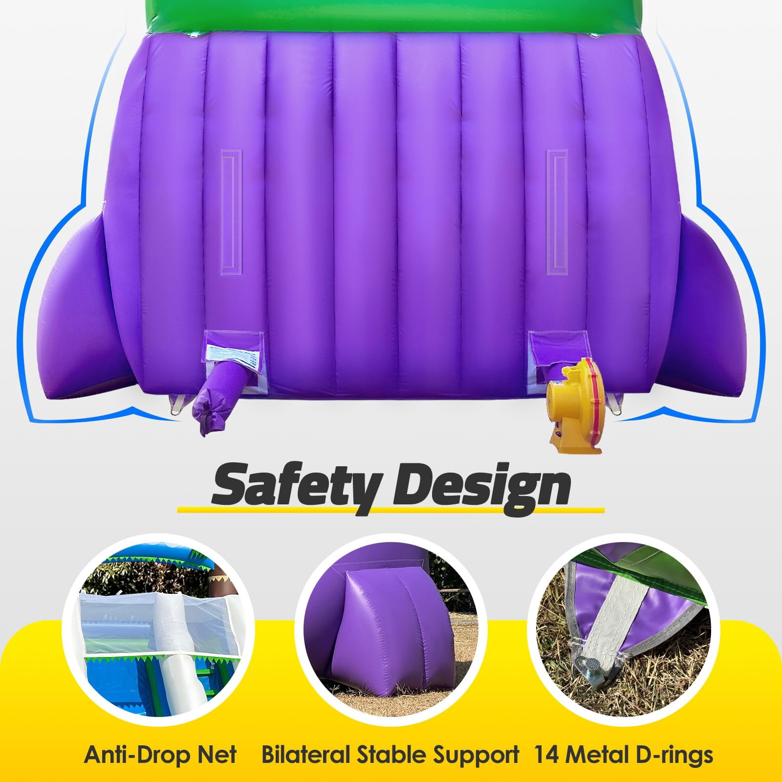 23x13x9Ft Inflatable Water Slide with Detachable Slide Climbing Ladder and Pool, Giant Wet Dry Use Commercial Grade PVC Inflatable for Birthday Party Rental Gift(with 950W Blower)
