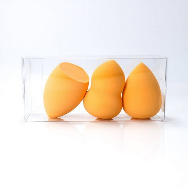 Zhuge Juego de 9 esponjas de belleza, esponja para difuminar maquillaje líquido y en crema, esponja para base natural, espuma sin látex, naranja A40