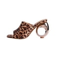 thumbnail image 3 of Ninety Union Jloo Open Toe Slide With Circular Metallic Heel, Leopard, 11, 3 of 4