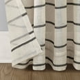 thumbnail image 4 of Clean Window Twill Stripe Anti-Dust Linen Blend Sheer Curtain Panel, 52"x84", Black/Linen, 4 of 9
