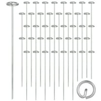 40 Pcs Landscape Fabric Pins, Garden Landscape Staples, 8in Circle Top Landscape Pins, Rustproof Galvanized Ground Cover Fabric Stakes, G-Shaped Weed Barrier Pins