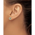 thumbnail image 3 of Sterling Silver Rhodium Plated White Topaz And Peridot Round Earrings (9 X 9) Made In India qe9993pe, 3 of 5