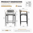 thumbnail image 5 of COLAMY ELEN Set of 4 Modern Bar Height Stools with Arms and Back, 29.5" Upholstered Barstools, Luxury Kitchen Island Chairs with Metal Frame & Footrest for Home Bar, Grey, 5 of 8