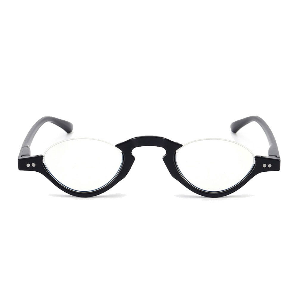 4 Pairs of Blue Light Blocking Half Rimless Black Reading Glasses for Women Men Half Moon Fashion Spring Hinge plastic Readers +2.00