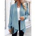 thumbnail image 5 of Women'S Cardigan Long Sleeve Asymmetrical Knit Open Front Cardigan Outwear Sky Blue S, 5 of 8