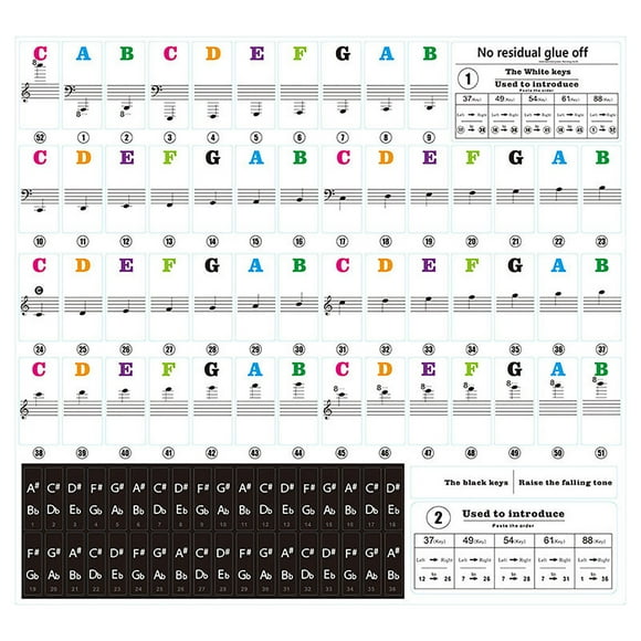 TIMIFIS Fall Decor Piano Keyboard Stickers For 37/49/54/61/88 Key Removable Keyboard Letter Stickers House Decor - Fall