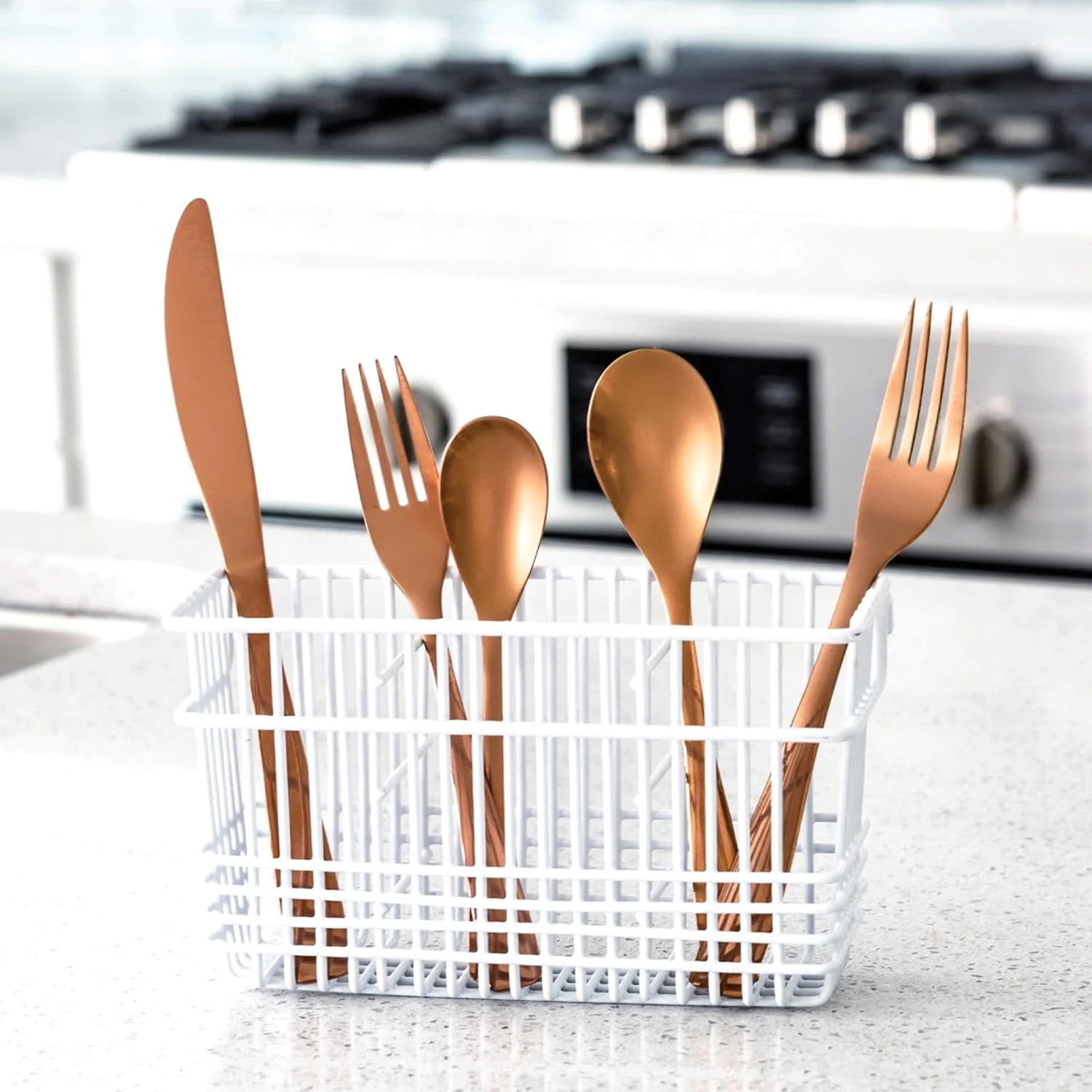 Better Houseware Cutlery Holder, White