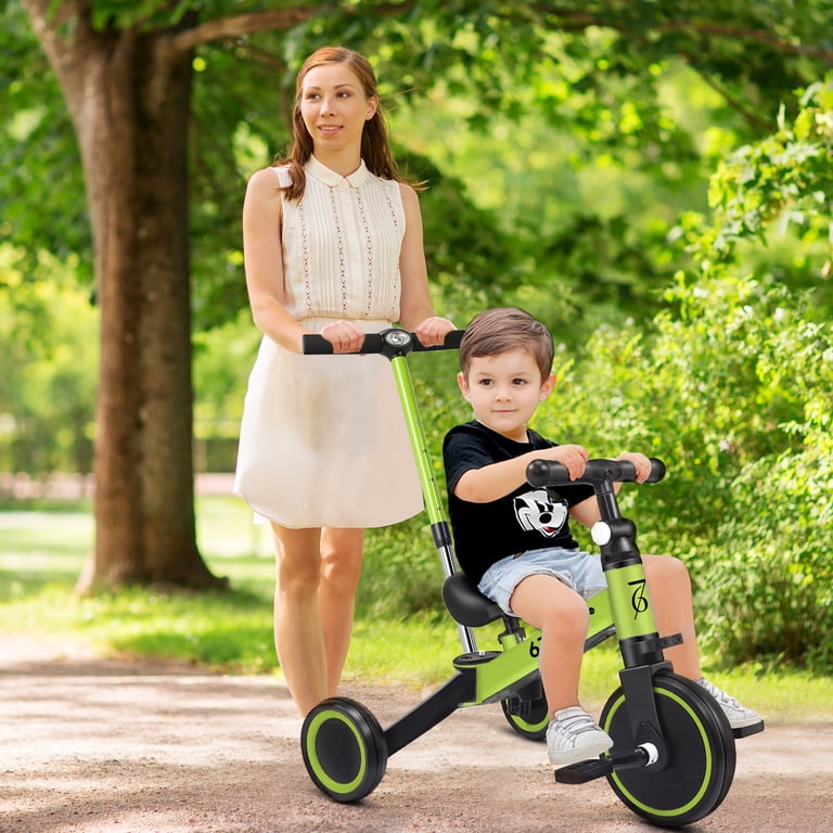 KORIMEFA Kids Tricycle with Push Handle, Kids Push Trike for 1-3