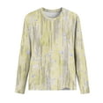 thumbnail image 3 of Juslio Womens Blouse Long Sleeve Shirts Plus Size Flowers Casual Blouses Yellow M, 3 of 4