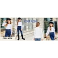 thumbnail image 6 of Oudiya Girls Long Sleeve White Shirts Chiffon Swiss Dot Blouses Frill Neck Top Casual Loose Cute Tee for Kids 6-13Y, 6 of 7