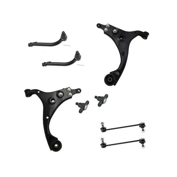 Front Control Arm Ball Joint Tie Rod and Sway Bar Link Kit 8 Piece - Compatible with 2010 - 2013 Kia Forte 2011 2012