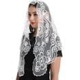 thumbnail image 3 of Bozidol Lace Triangle Church Veil - Madonna Camellia Embroidered Head Covering Chapel Veil for women, 3 of 5